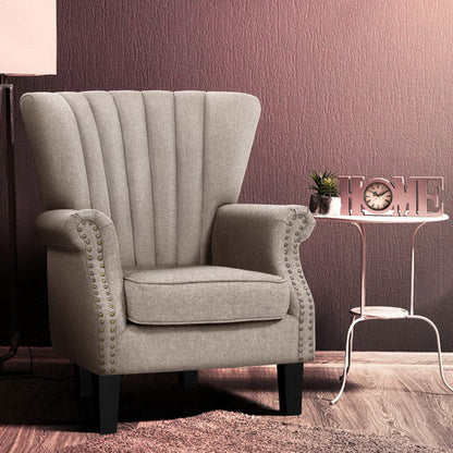 Artiss Armchair Wingback Beige Andrew - Cosy Abode