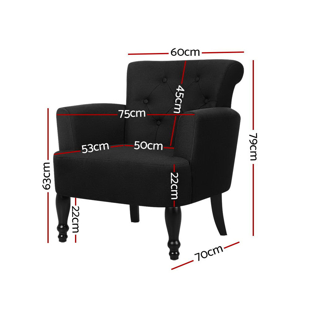Artiss Armchair Wingback Charcoal Lothair - Cosy Abode