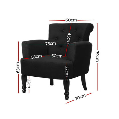 Artiss Armchair Wingback Charcoal Lothair - Cosy Abode