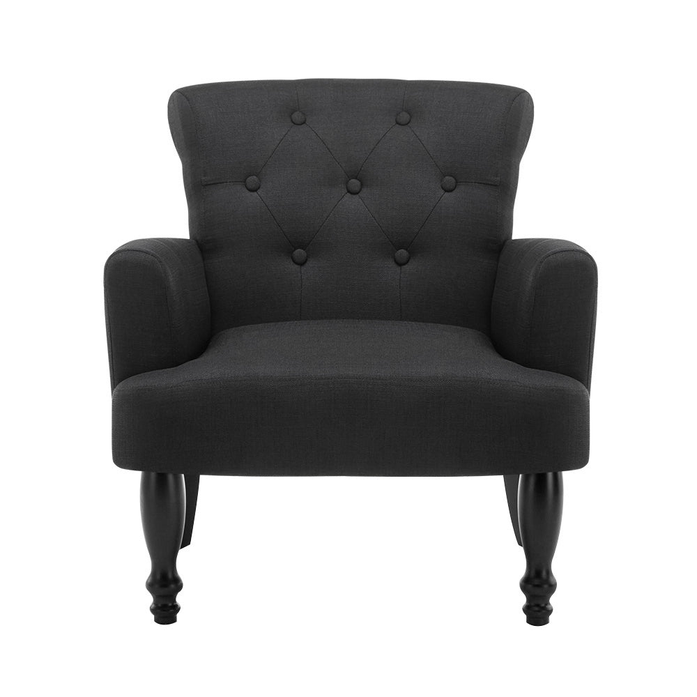 Artiss Armchair Wingback Charcoal Lothair - Cosy Abode