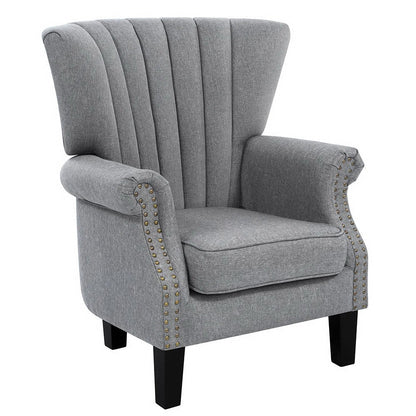 Artiss Armchair Wingback Grey Andrew - Cosy Abode