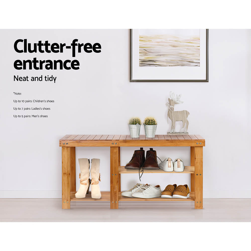 Artiss Bamboo Shoe Rack Bench - Cosy Abode