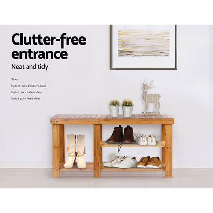 Artiss Bamboo Shoe Rack Bench - Cosy Abode