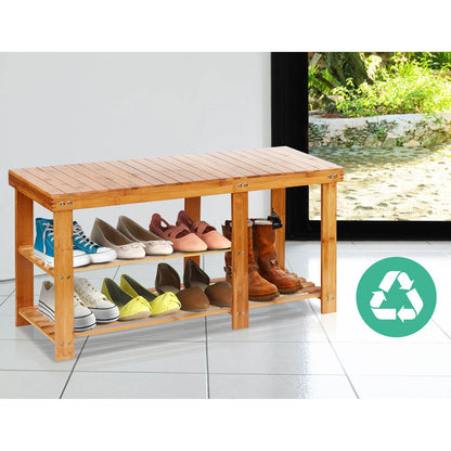 Artiss Bamboo Shoe Rack Bench - Cosy Abode
