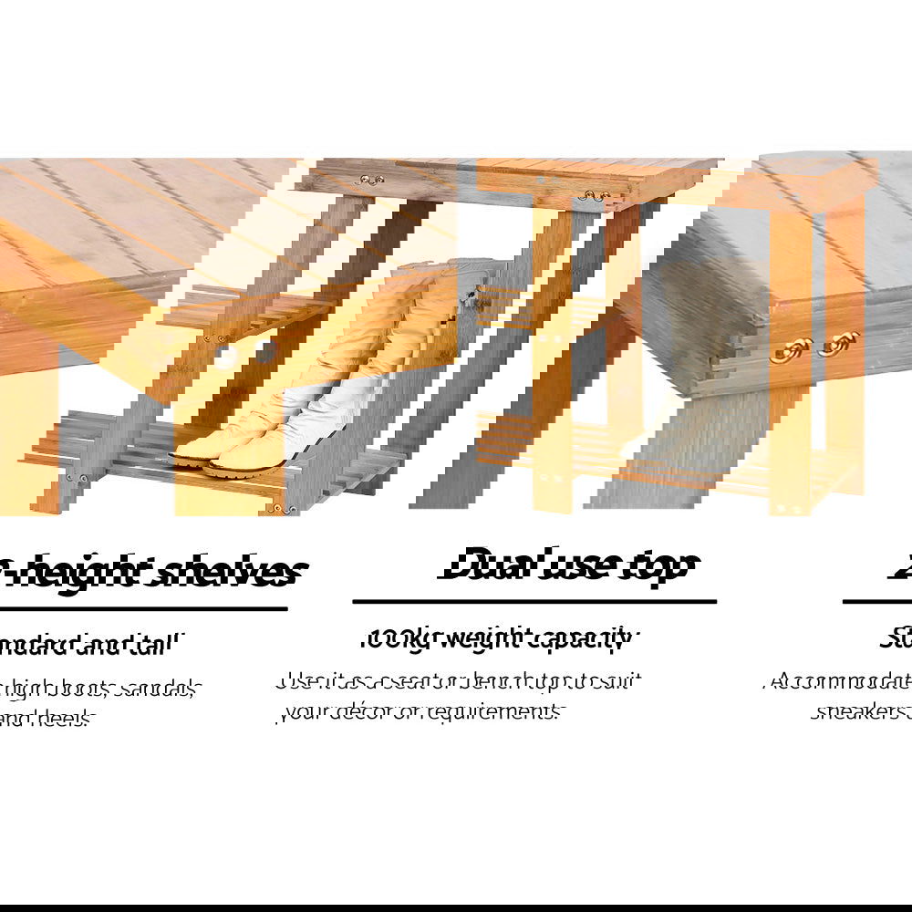 Artiss Bamboo Shoe Rack Bench - Cosy Abode