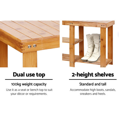 Artiss Bamboo Shoe Rack Bench - Cosy Abode