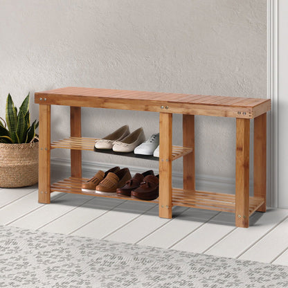 Artiss Bamboo Shoe Rack Bench - Cosy Abode