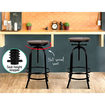 Artiss Bar Stools Adjustable Wood Chairs - Cosy Abode