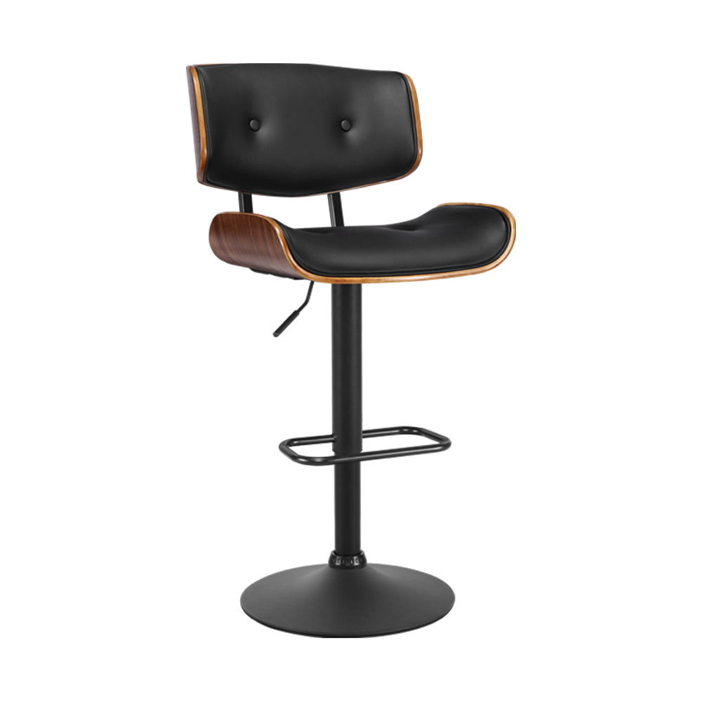 Artiss Bar Stools Gas Lift Leather All Black - Cosy Abode