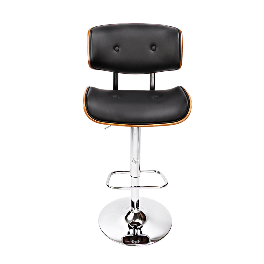 Artiss Bar Stools Gas Lift Leather Black - Cosy Abode