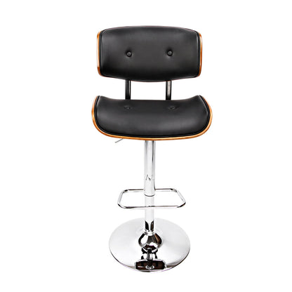 Artiss Bar Stools Gas Lift Leather Black - Cosy Abode