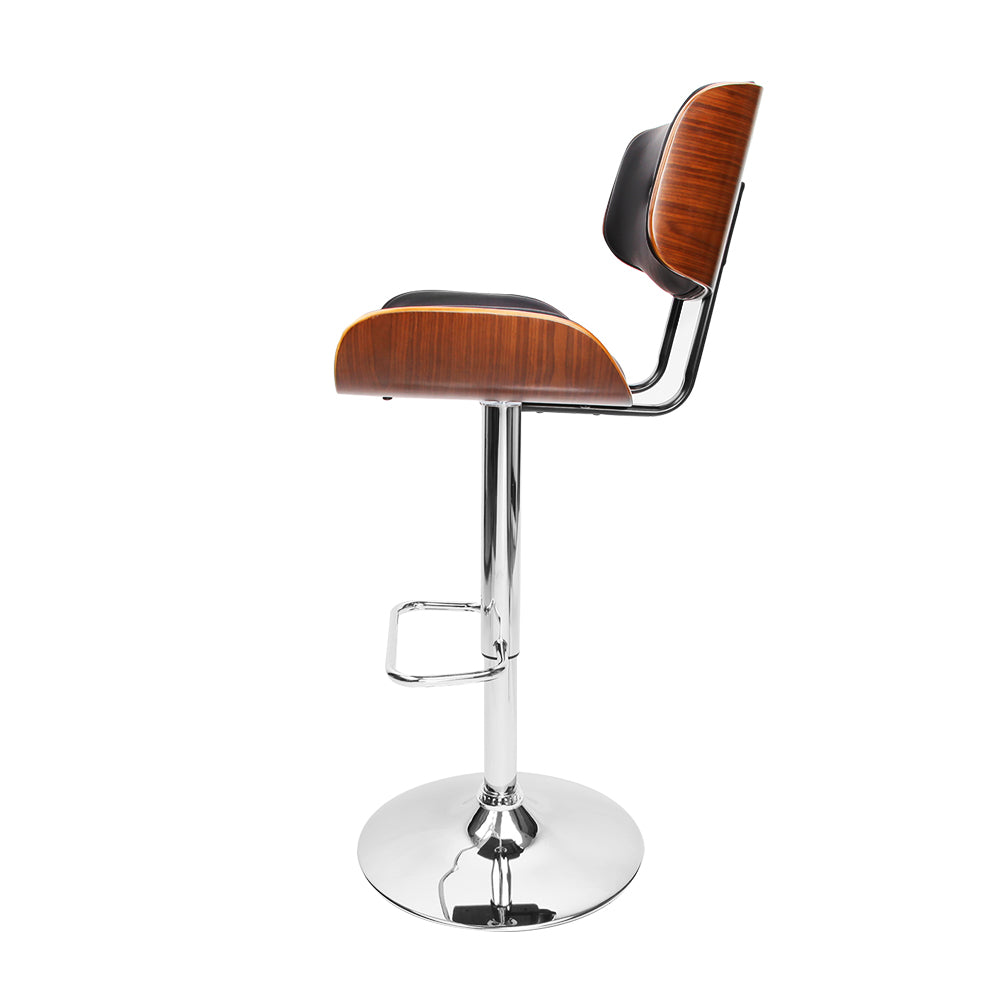 Artiss Bar Stools Gas Lift Leather Black - Cosy Abode