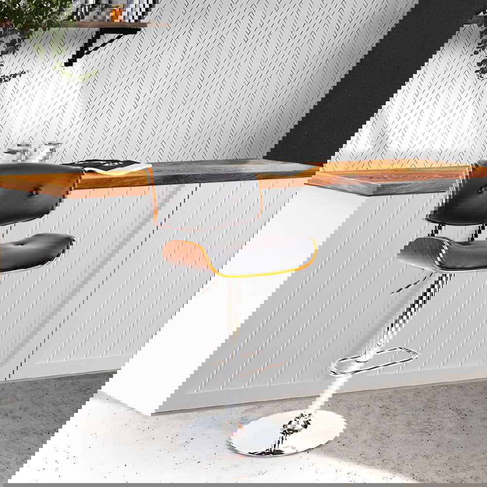 Artiss Bar Stools Gas Lift Leather Black - Cosy Abode