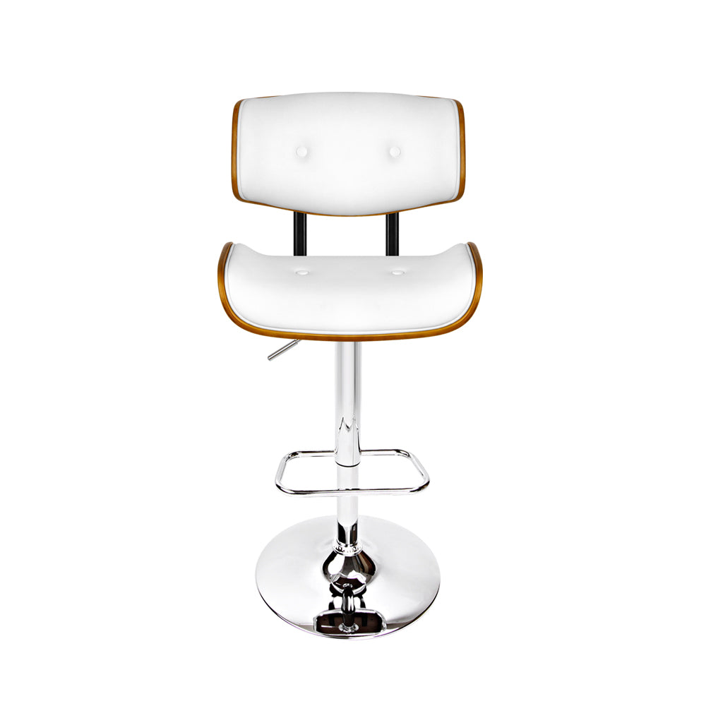 Artiss Bar Stools Gas Lift Leather White - Cosy Abode