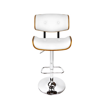 Artiss Bar Stools Gas Lift Leather White - Cosy Abode