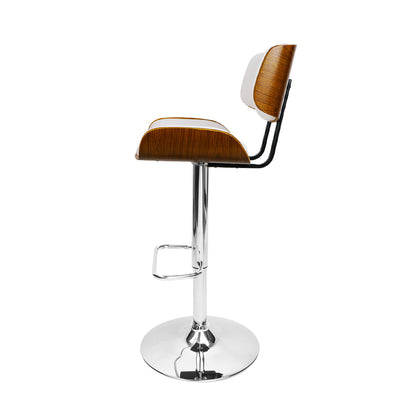 Artiss Bar Stools Gas Lift Leather White - Cosy Abode
