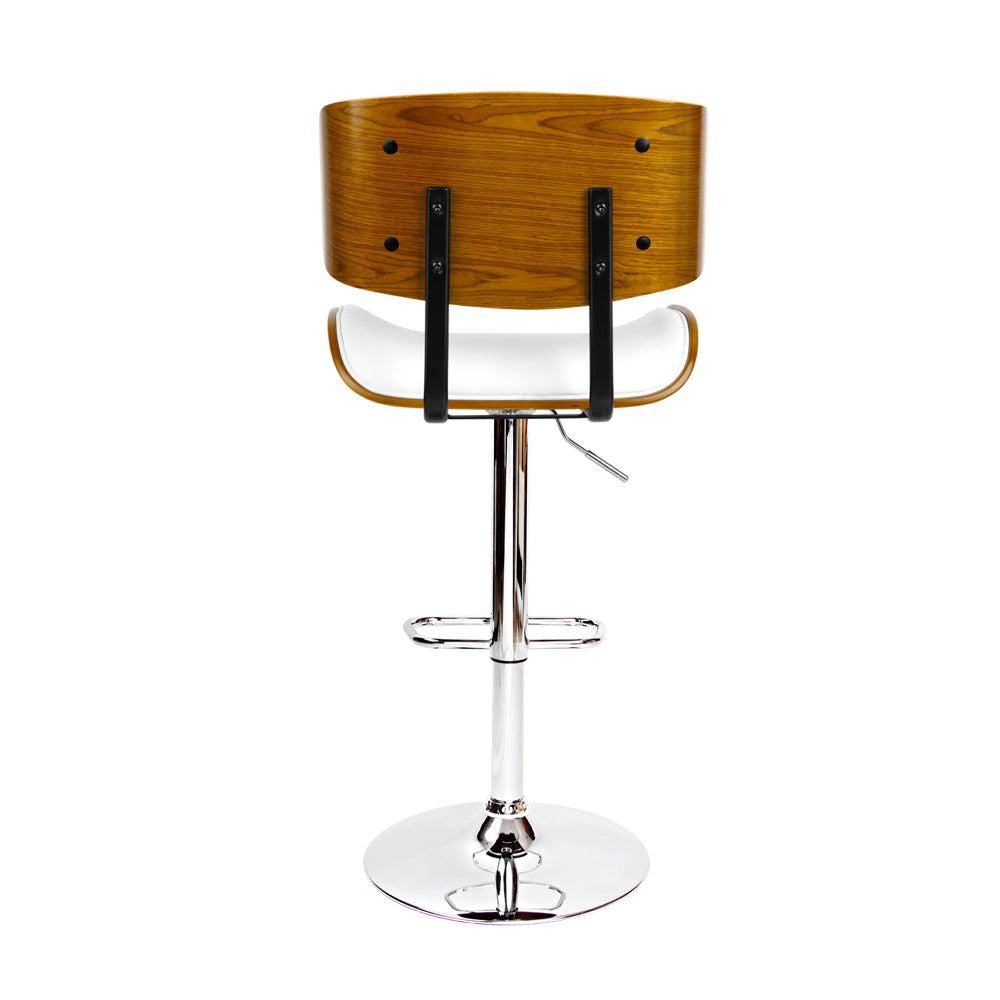 Artiss Bar Stools Gas Lift Leather White - Cosy Abode