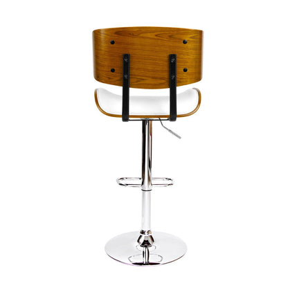 Artiss Bar Stools Gas Lift Leather White - Cosy Abode