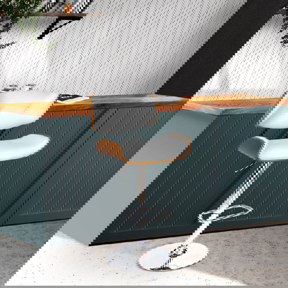 Artiss Bar Stools Gas Lift Leather White - Cosy Abode