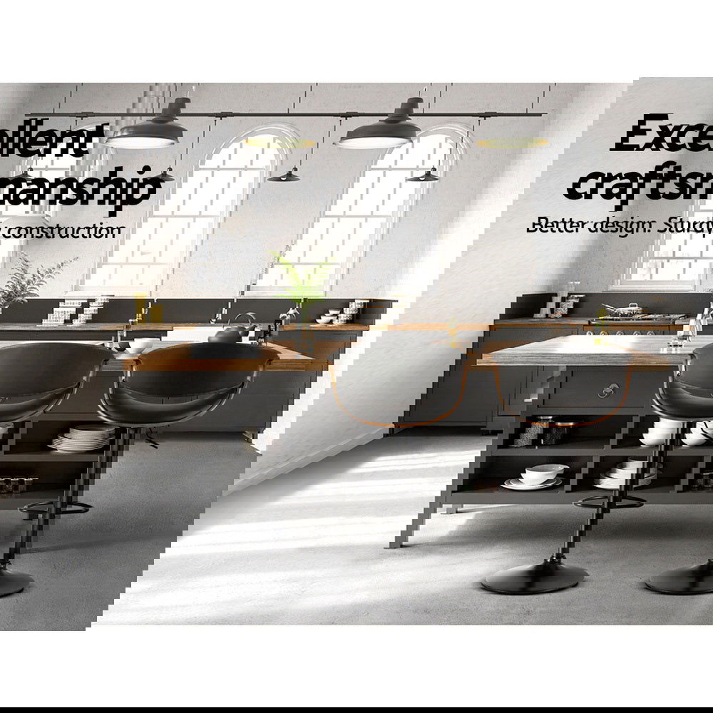 Artiss Bar Stools Gas Lift Leather w/Armrest - Cosy Abode