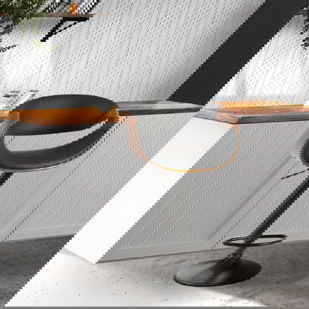 Artiss Bar Stools Gas Lift Leather w/Armrest - Cosy Abode