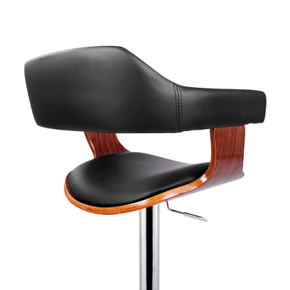 Artiss Bar Stools Gas Lift Leather w/Armrest Black - Cosy Abode