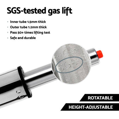 Artiss Bar Stools Gas Lift Velvet Woven Backrest Navy - Cosy Abode