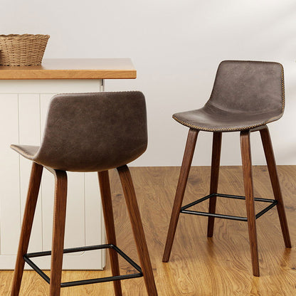 Artiss Bar Stools Kitchen Counter Barstools Leather Wooden Chairs x2 - Cosy Abode