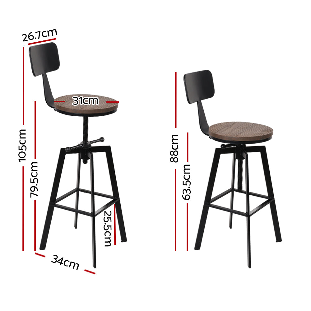 Artiss Bar Stools Kitchen Counter Chairs Vintage Metal Chairs - Cosy Abode