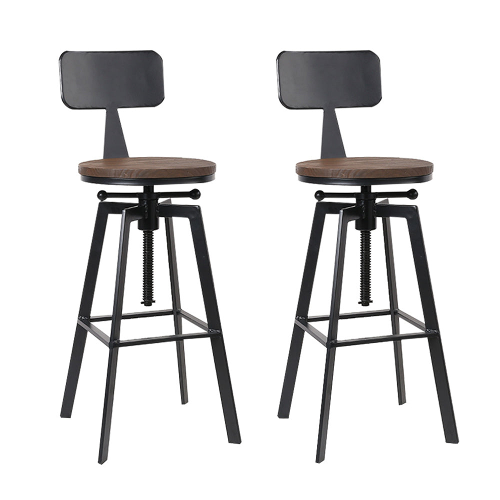 Artiss Bar Stools Kitchen Counter Chairs Vintage Metal Chairs x2 - Cosy Abode