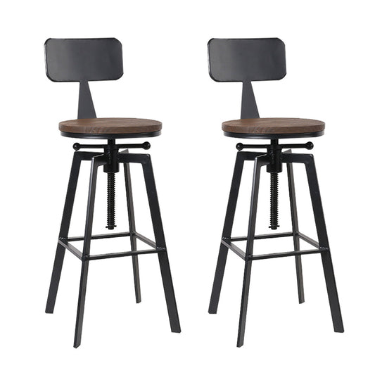 Artiss Bar Stools Kitchen Counter Chairs Vintage Metal Chairs x2 - Cosy Abode