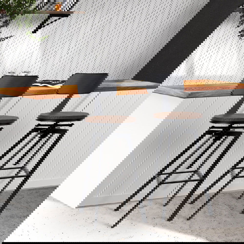 Artiss Bar Stools Kitchen Counter Chairs Vintage Metal Chairs x2 - Cosy Abode