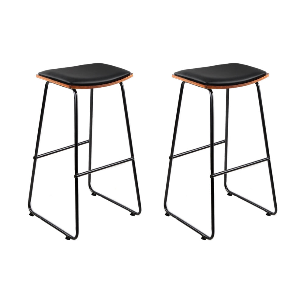 Artiss Bar Stools Kitchen Counter Stools Metal Chairs x2 - Cosy Abode
