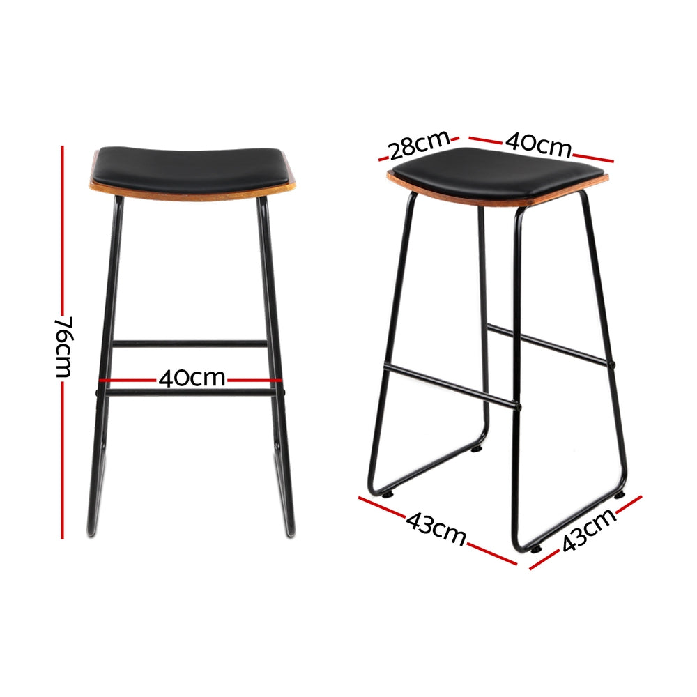 Artiss Bar Stools Kitchen Counter Stools Metal Chairs x2 - Cosy Abode