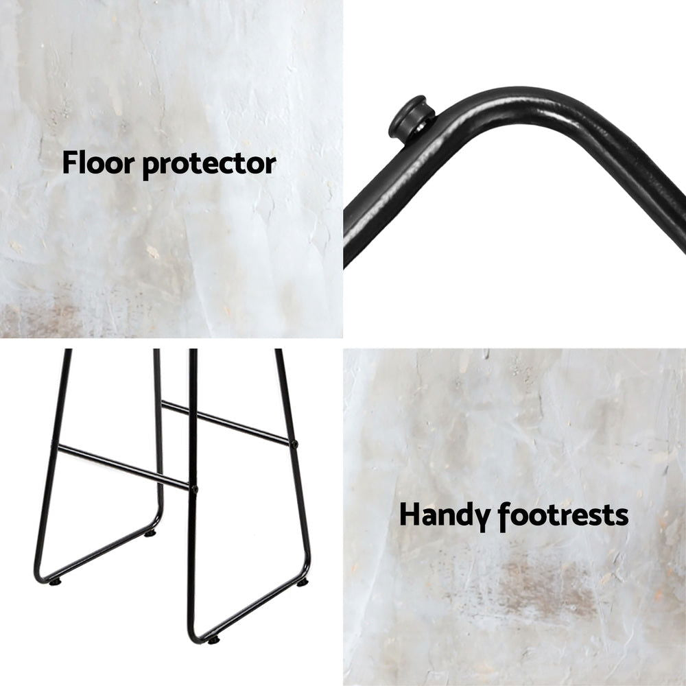 Artiss Bar Stools Kitchen Counter Stools Metal Chairs x2 - Cosy Abode