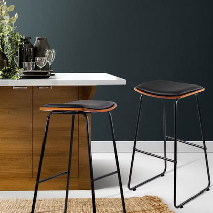 Artiss Bar Stools Kitchen Counter Stools Metal Chairs x2 - Cosy Abode