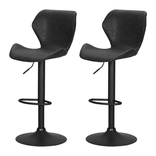 Artiss Bar Stools Kitchen Counter Stools Swivel Gas Lift Vintage Chairs Black x2 - Cosy Abode
