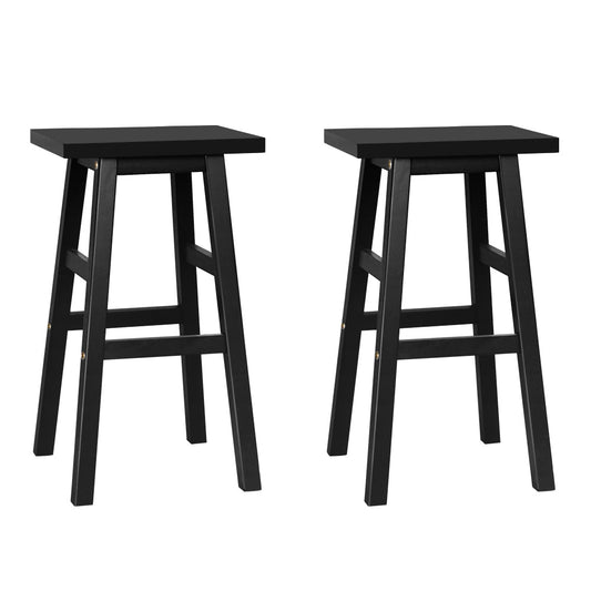 Artiss Bar Stools Kitchen Counter Stools Wooden Chairs Black x2 - Cosy Abode