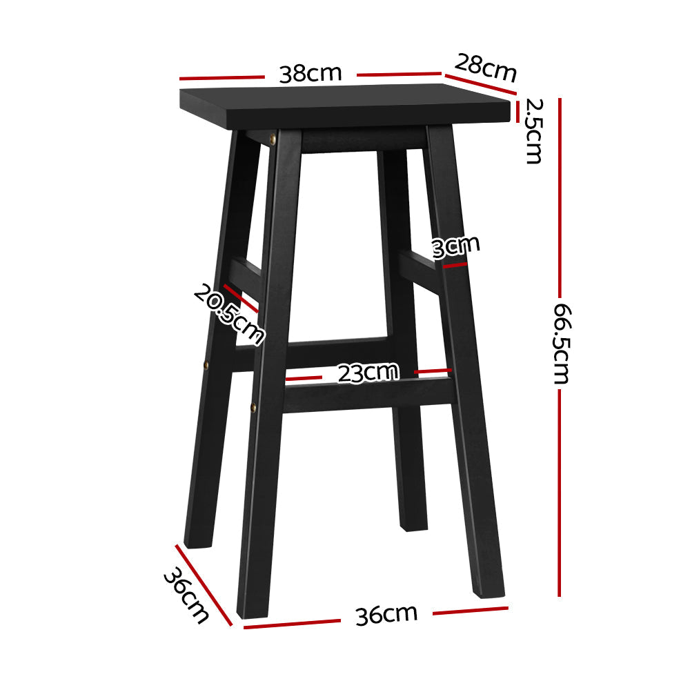 Artiss Bar Stools Kitchen Counter Stools Wooden Chairs Black x2 - Cosy Abode