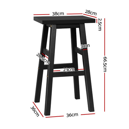 Artiss Bar Stools Kitchen Counter Stools Wooden Chairs Black x2 - Cosy Abode