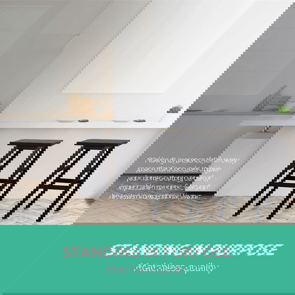 Artiss Bar Stools Kitchen Counter Stools Wooden Chairs Black x2 - Cosy Abode