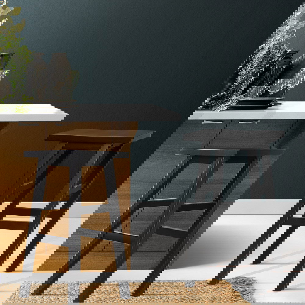 Artiss Bar Stools Kitchen Counter Stools Wooden Chairs Black x2 - Cosy Abode