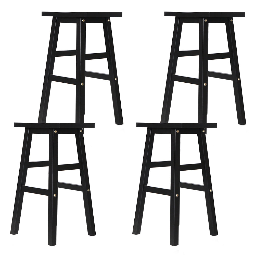 Artiss Bar Stools Kitchen Counter Stools Wooden Chairs Black x4 - Cosy Abode