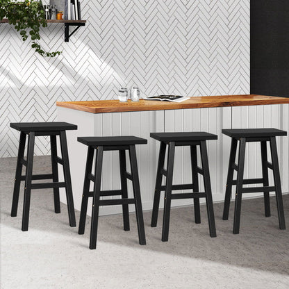 Artiss Bar Stools Kitchen Counter Stools Wooden Chairs Black x4 - Cosy Abode