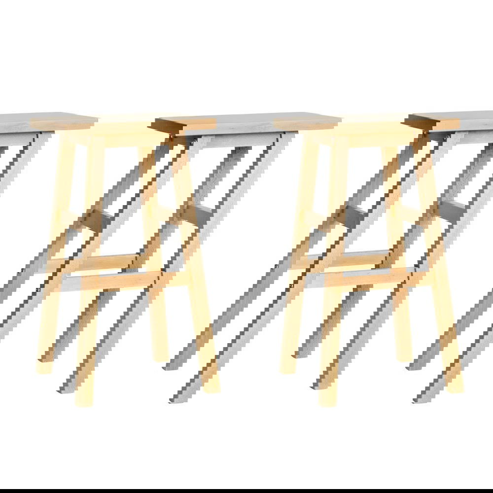 Artiss Bar Stools Kitchen Counter Stools Wooden Chairs Natural x2 - Cosy Abode