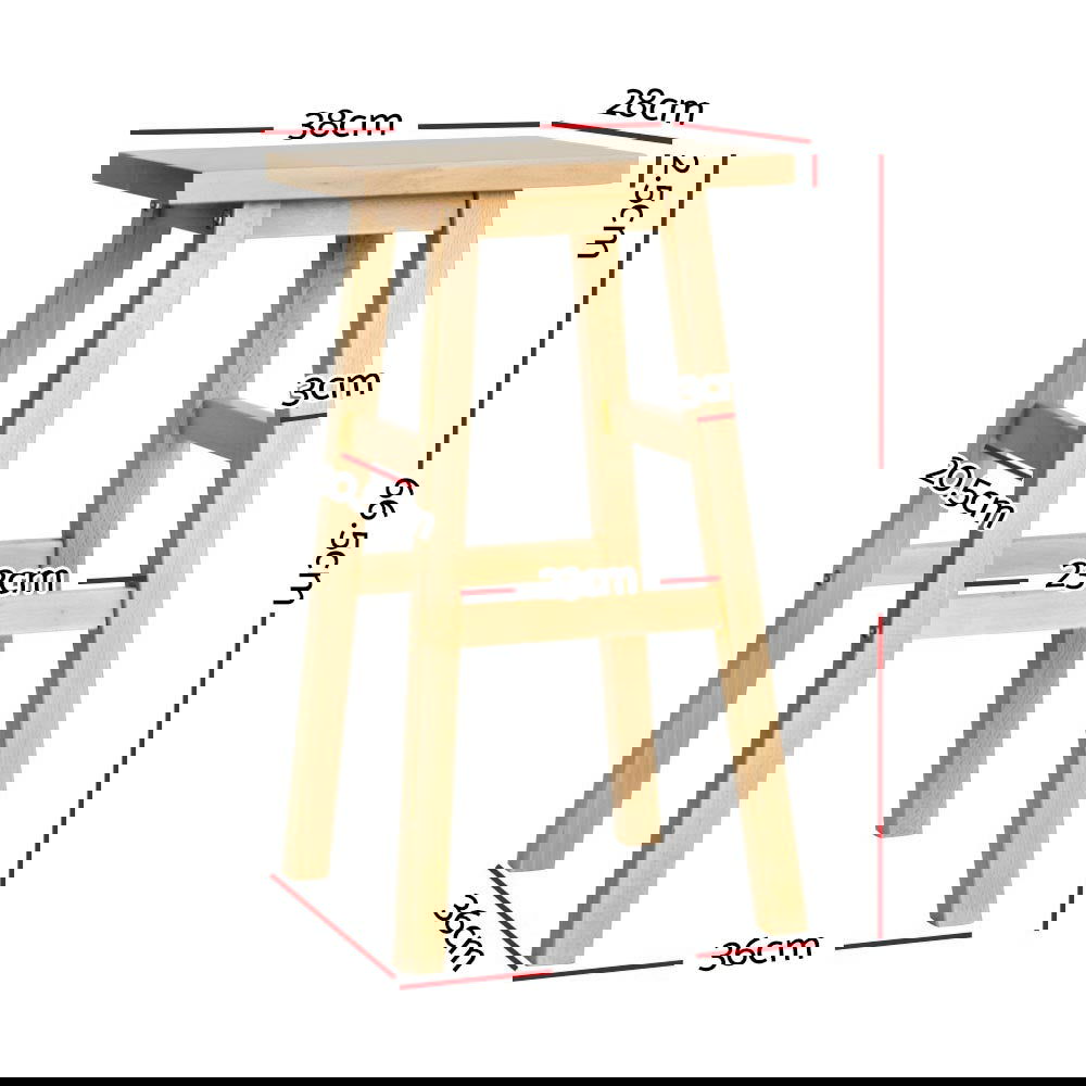 Artiss Bar Stools Kitchen Counter Stools Wooden Chairs Natural x2 - Cosy Abode