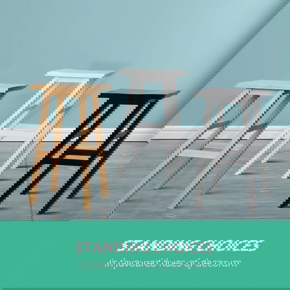 Artiss Bar Stools Kitchen Counter Stools Wooden Chairs Natural x2 - Cosy Abode