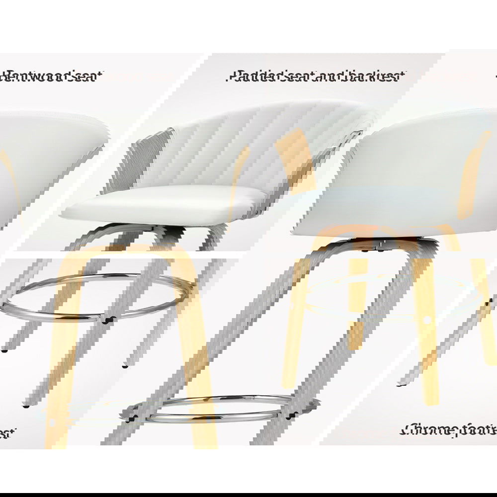 Artiss Bar Stools Kitchen Leather Barstools Swivel Counter Chairs x2 - Cosy Abode