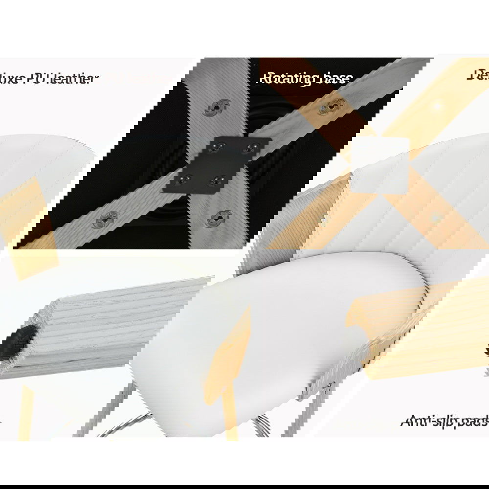 Artiss Bar Stools Kitchen Leather Barstools Swivel Counter Chairs x2 - Cosy Abode