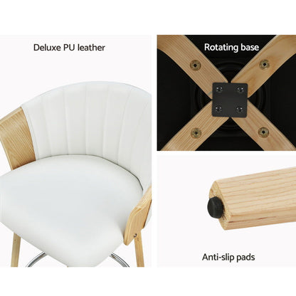 Artiss Bar Stools Kitchen Leather Barstools Swivel Counter Chairs x2 - Cosy Abode